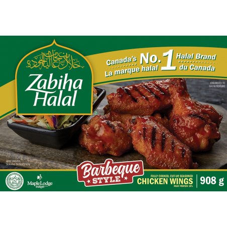 Zabiha Halal BBQ Style Chicken Wings 908g